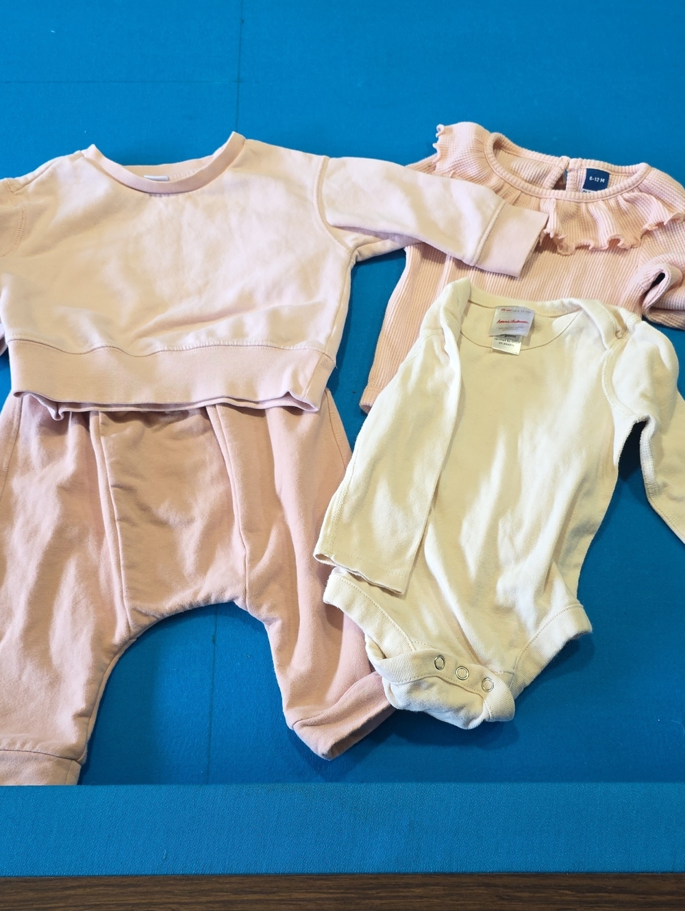 Nordstrom Pink and Cream Baby Bodysuit Set
